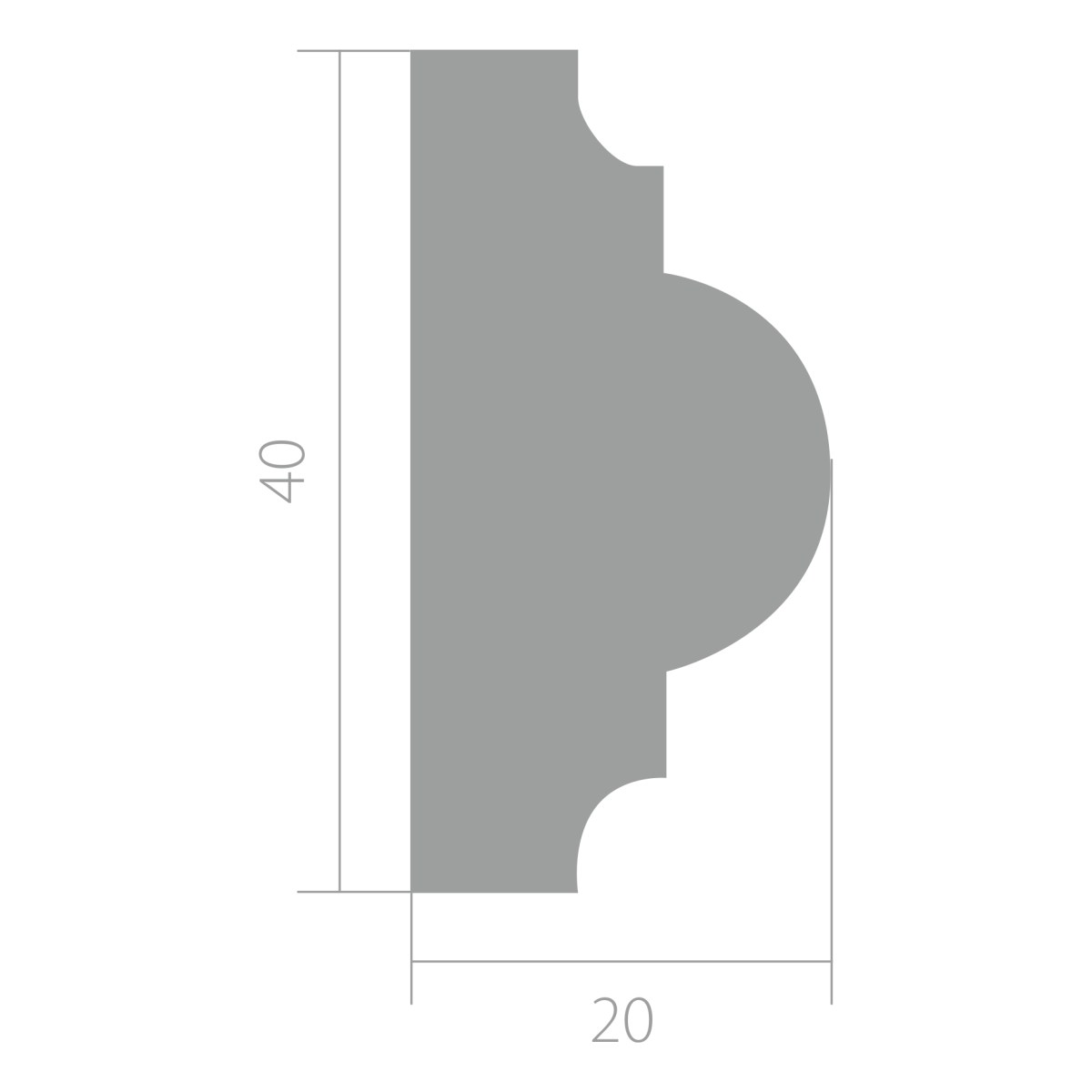 Молдинг ЛДФ под покраску Ultrawood U 021 i 2000×40×20