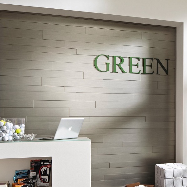 Стеновые панели Meister Stainless steel metallic 4079 840×80-120×15 фото в интерьере