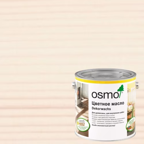 Масло с твердым воском для дерева Osmo Dekorwachs Transparent цвет 3111 Белое шелковисто-матовый 0,22 л