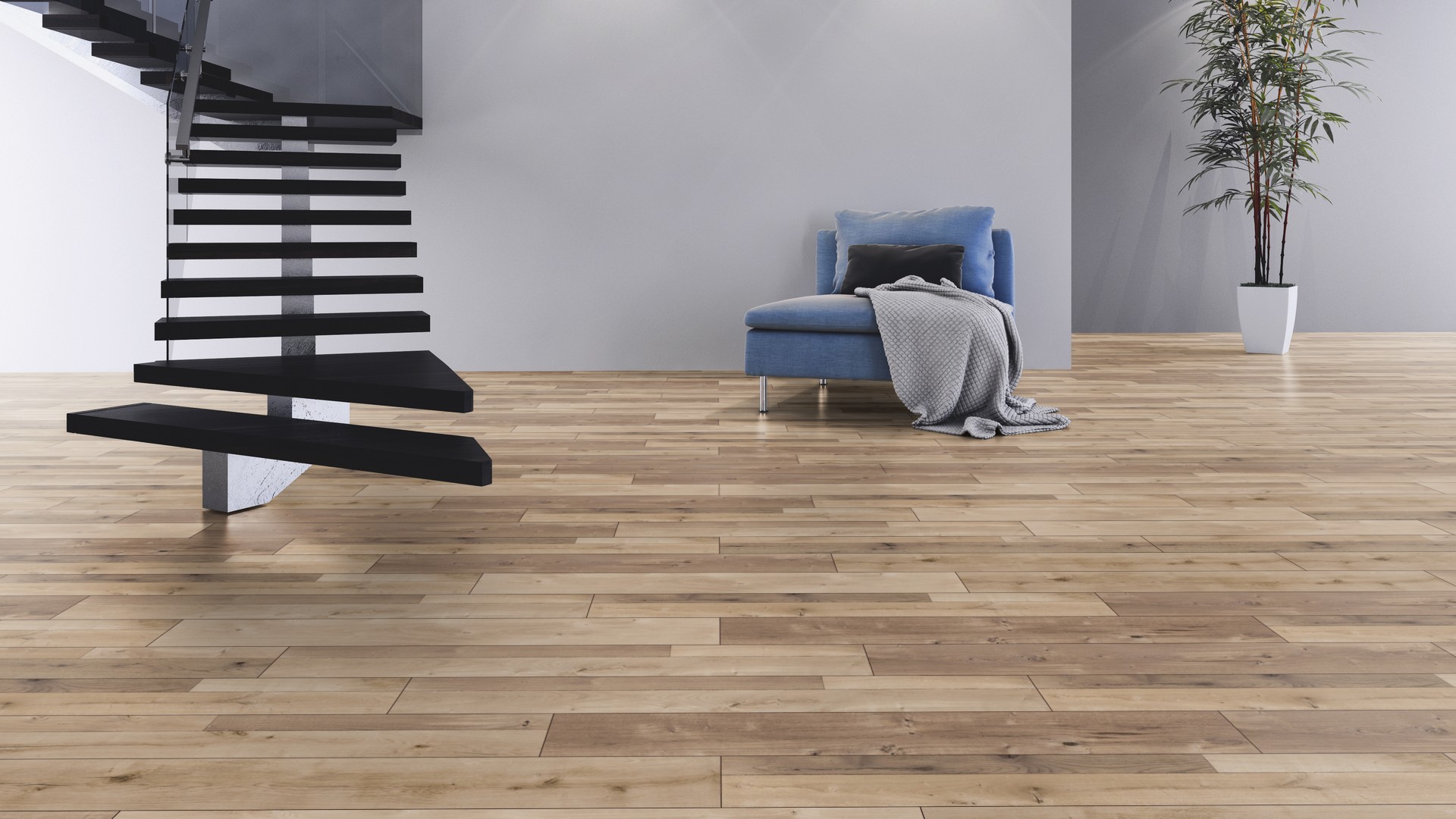 Ламинат Kaindl Natural Touch Стандартная доска 3в1 Дуб Тренд К4361 RF 1383×193×8 фото в интерьере