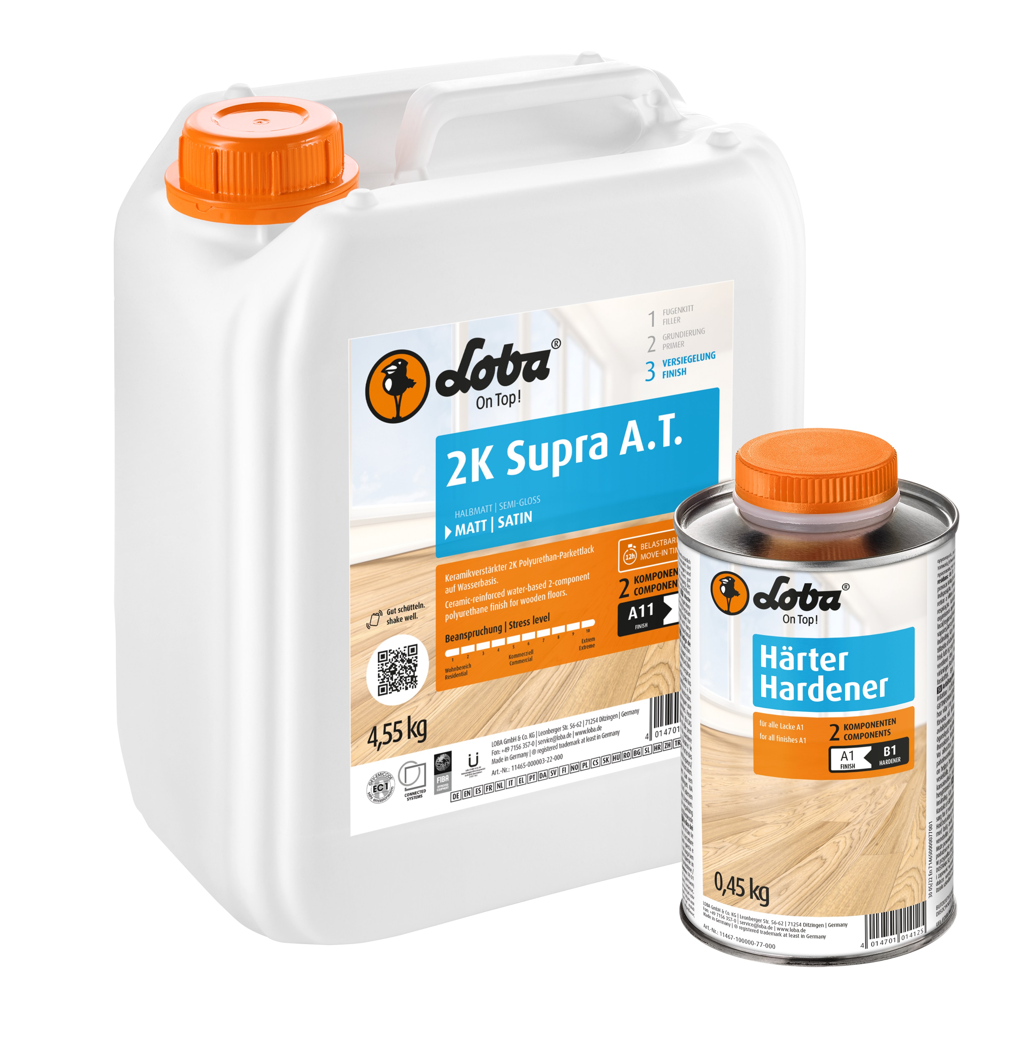 Лак для паркета Loba 2K Supra AT матовый 5 кг