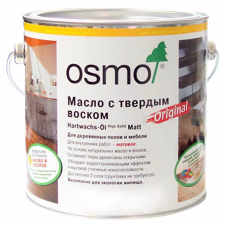 Антискользящее масло с твердым воском для пола Osmo Hartwachs-Ol Anti-Rutsch 3089 бесцветное Шелковисто-матовое R11 0,75 л