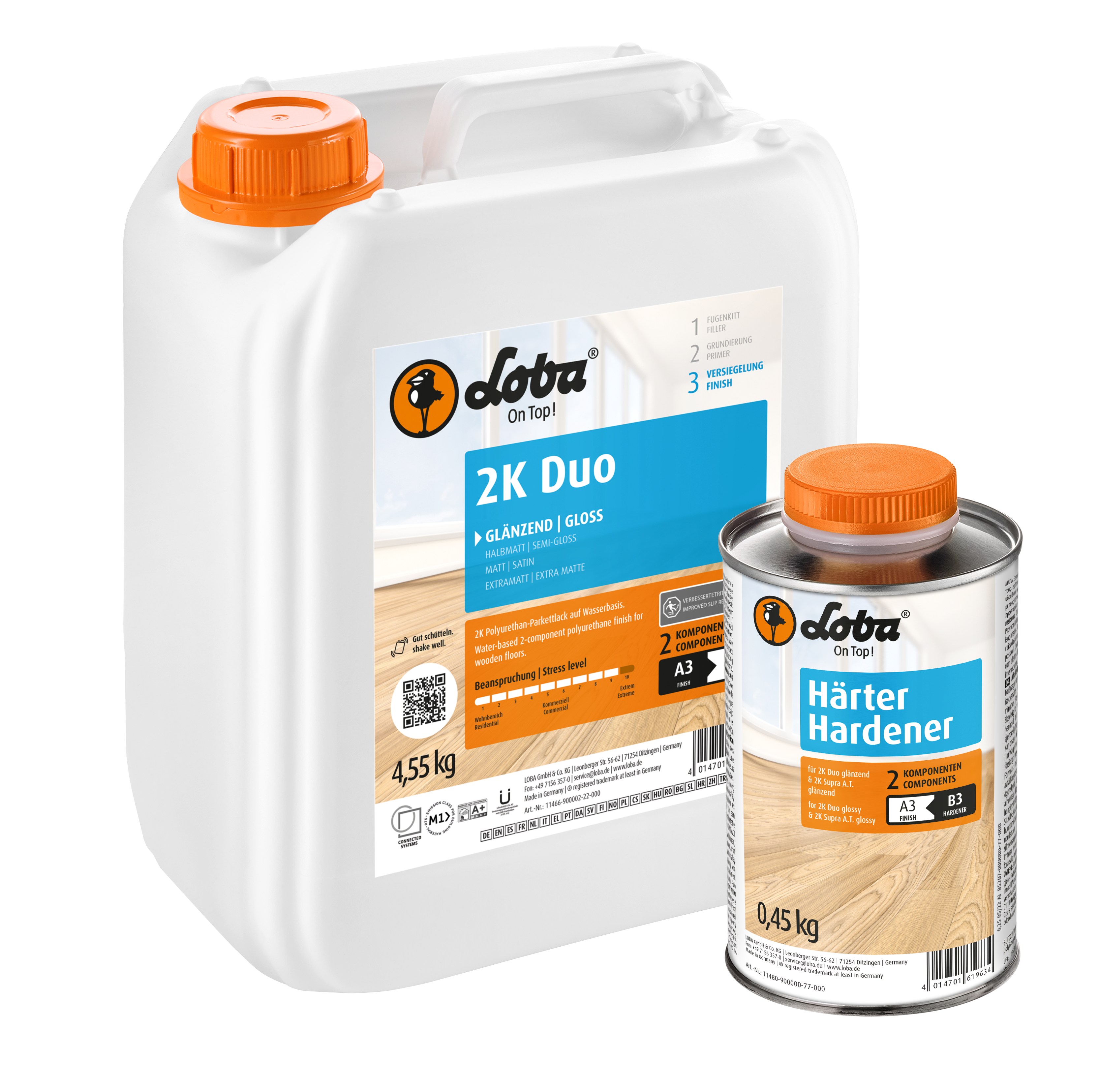 Лак для паркета Loba 2K DUO глянцевый 5 кг