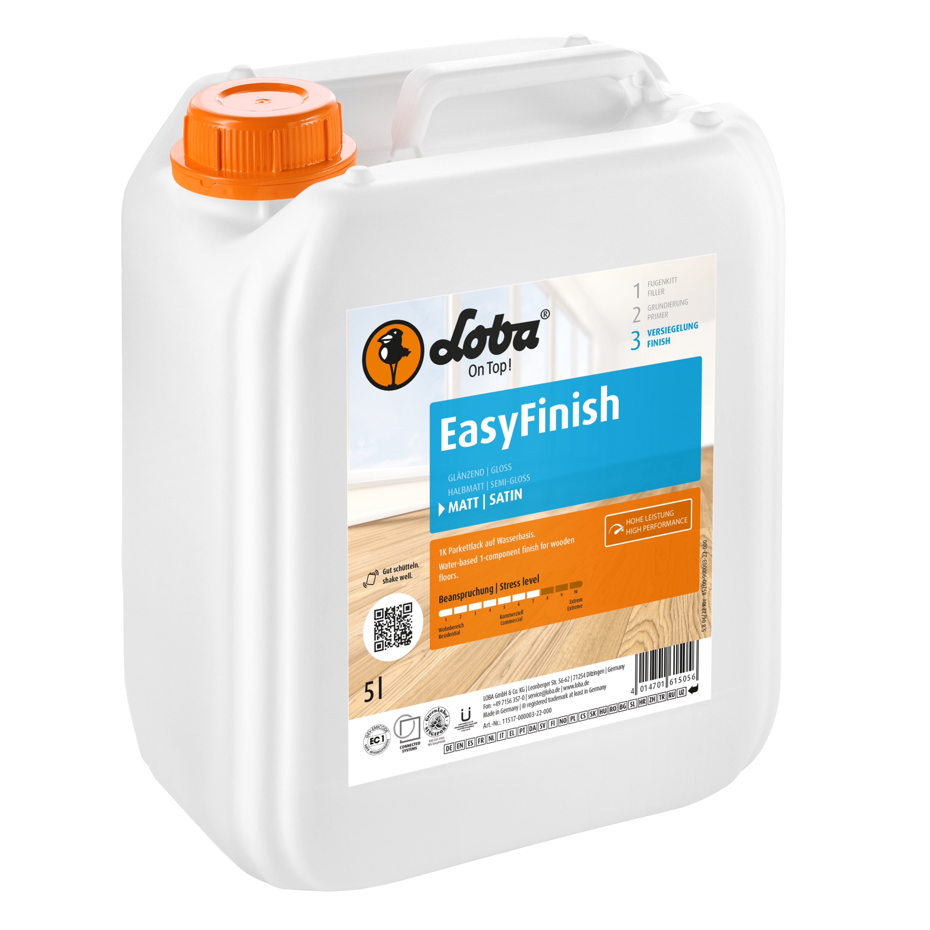 Лак для паркета Loba EasyFinish матовый 5 л