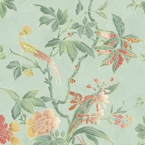 Обои Little Greene Archive Trails Paradise − Aquamarine 0247PAAQUAM