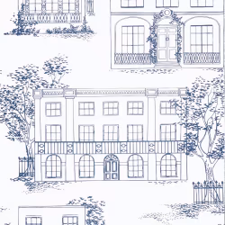 Обои Little Greene 20th Century Papers Hampstead - Mid Blue 0288HAMIDBL