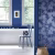Обои Little Greene 20th Century Papers Camellia - Smalt 0288CASMALT фото в интерьере