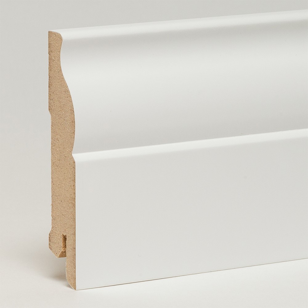 Плинтус МДФ ламинированный Арт Лайн белый Curly 2050×80×16