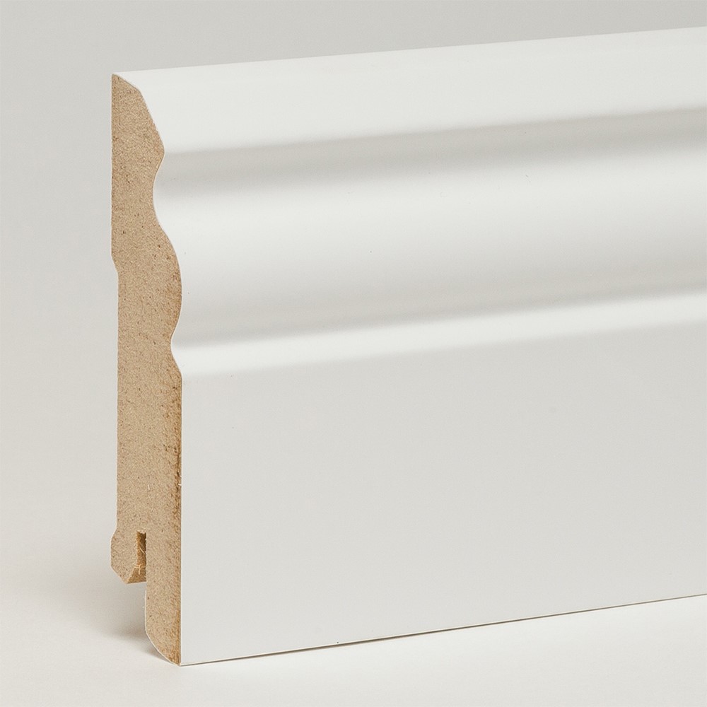 Плинтус МДФ ламинированный Арт Лайн белый Twist 2050×80×16