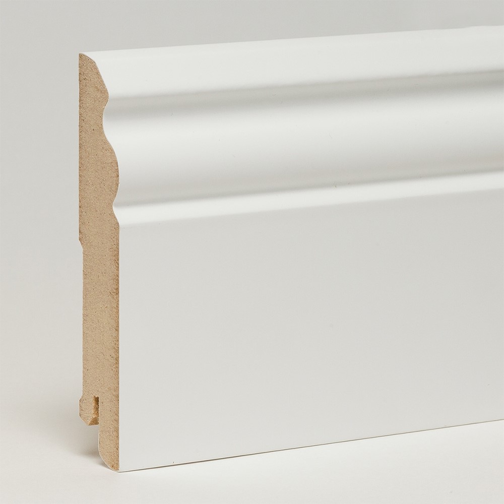 Плинтус МДФ ламинированный Арт Лайн белый Twist 2050×100×16