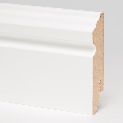 Плинтус МДФ ламинированный TeckWood фигурный белый матовый 2150×80×16