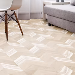 Пробковый пол клеевой Corkstyle Chevron Creme французская елка 1235×305×6