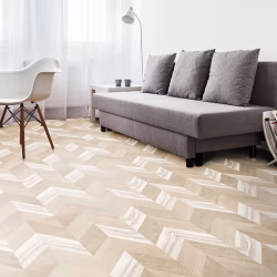 Пробковый пол клеевой Corkstyle Chevron Creme французская елка 1235×305×6