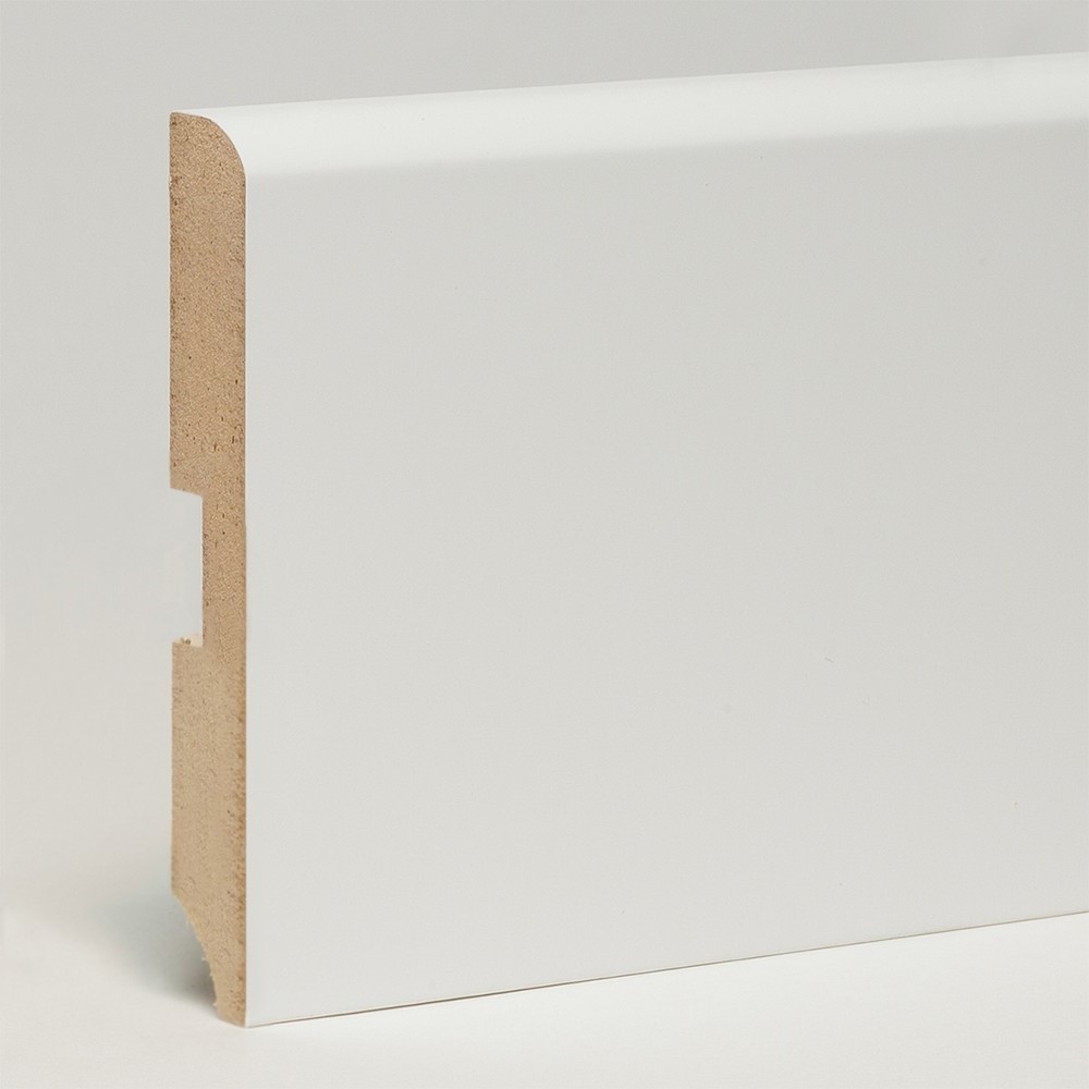 Плинтус МДФ ламинированный Арт Лайн белый Flat 2050×120×16