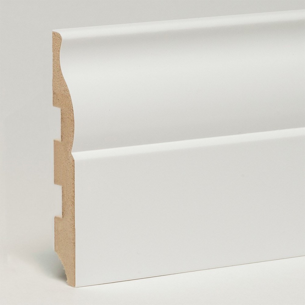 Плинтус МДФ ламинированный Арт Лайн белый Curly 2050×150×16