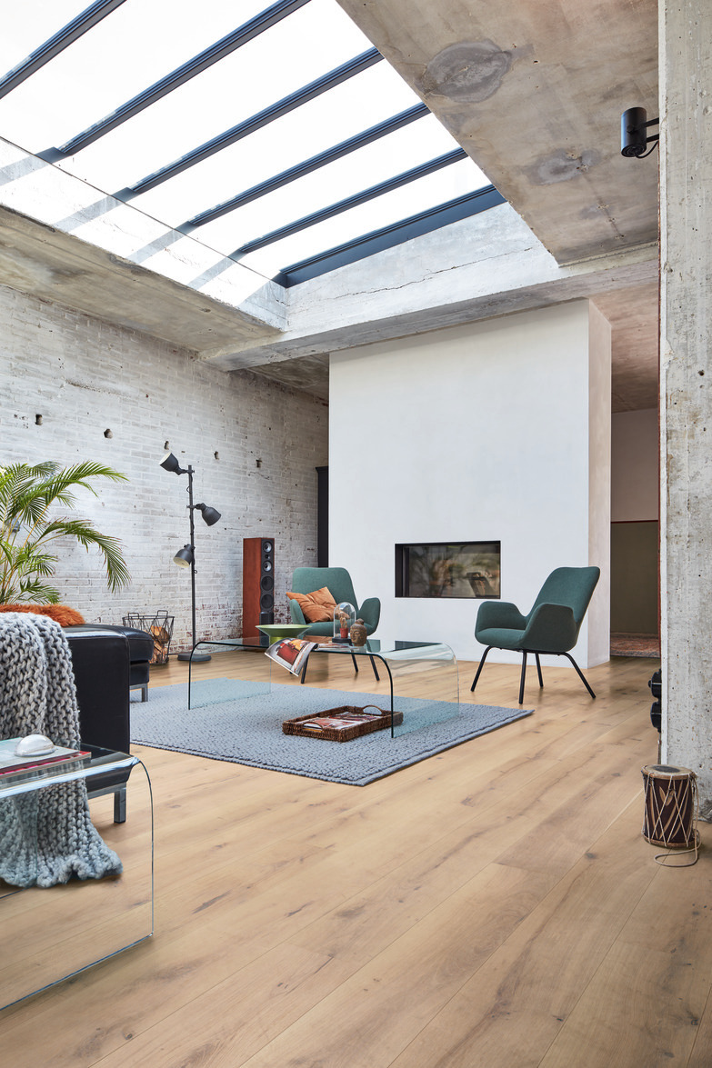 Паркетная доска Meister PD 200 Classic Дуб рустик Беленый 8456 2200×180×13 фото в интерьере