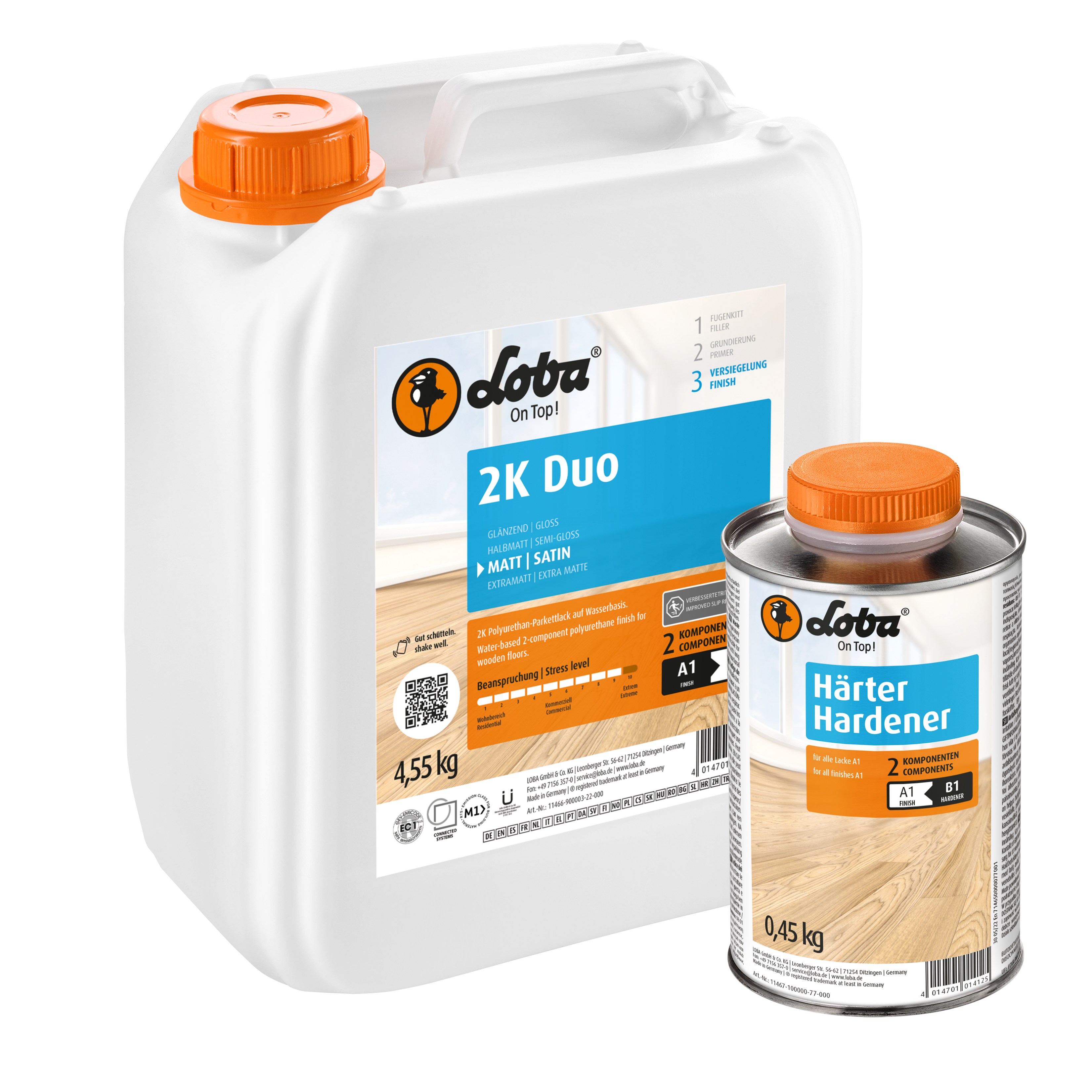 Лак для паркета Loba 2K DUO матовый 5 кг