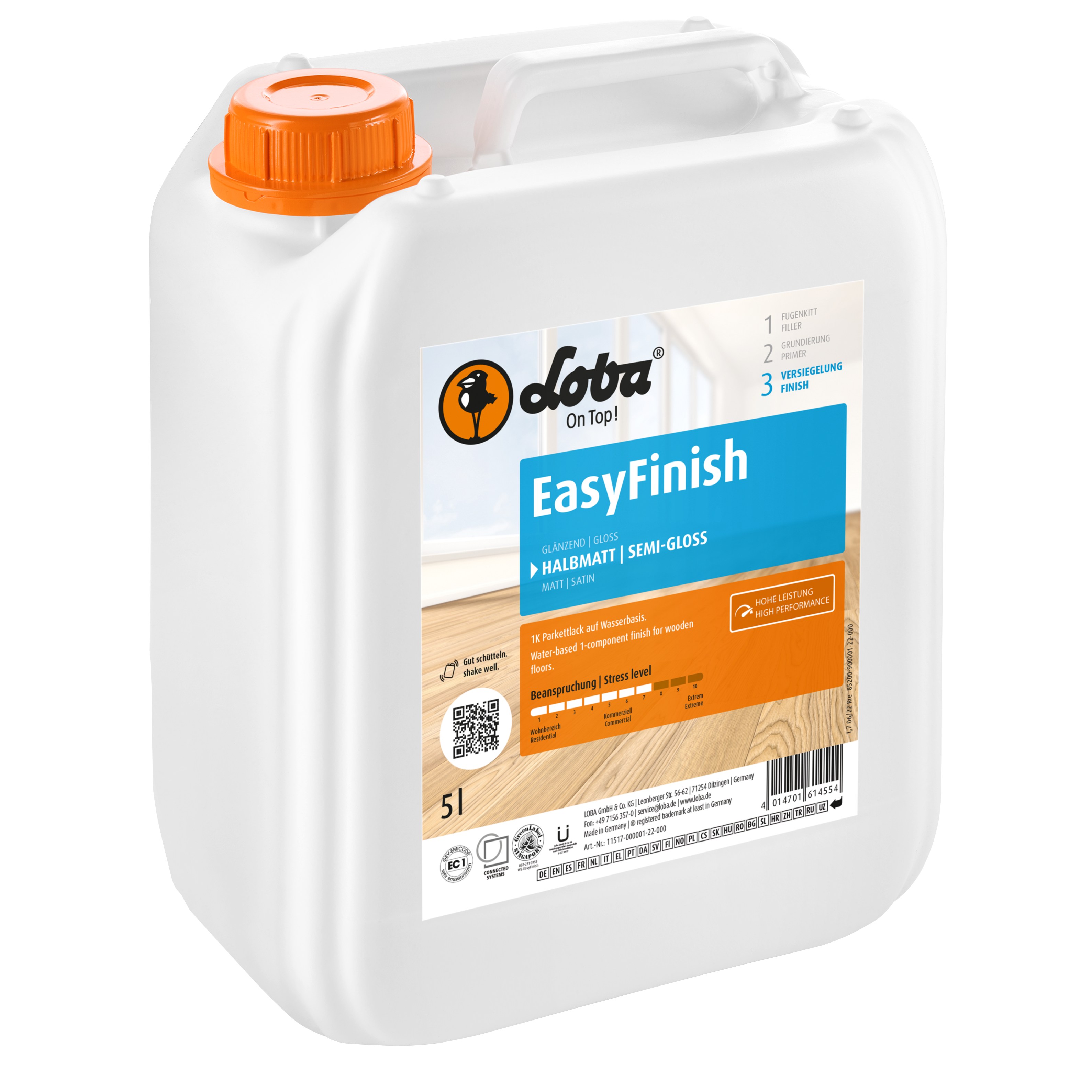 Лак для паркета Loba EasyFinish полуматовый 5 л