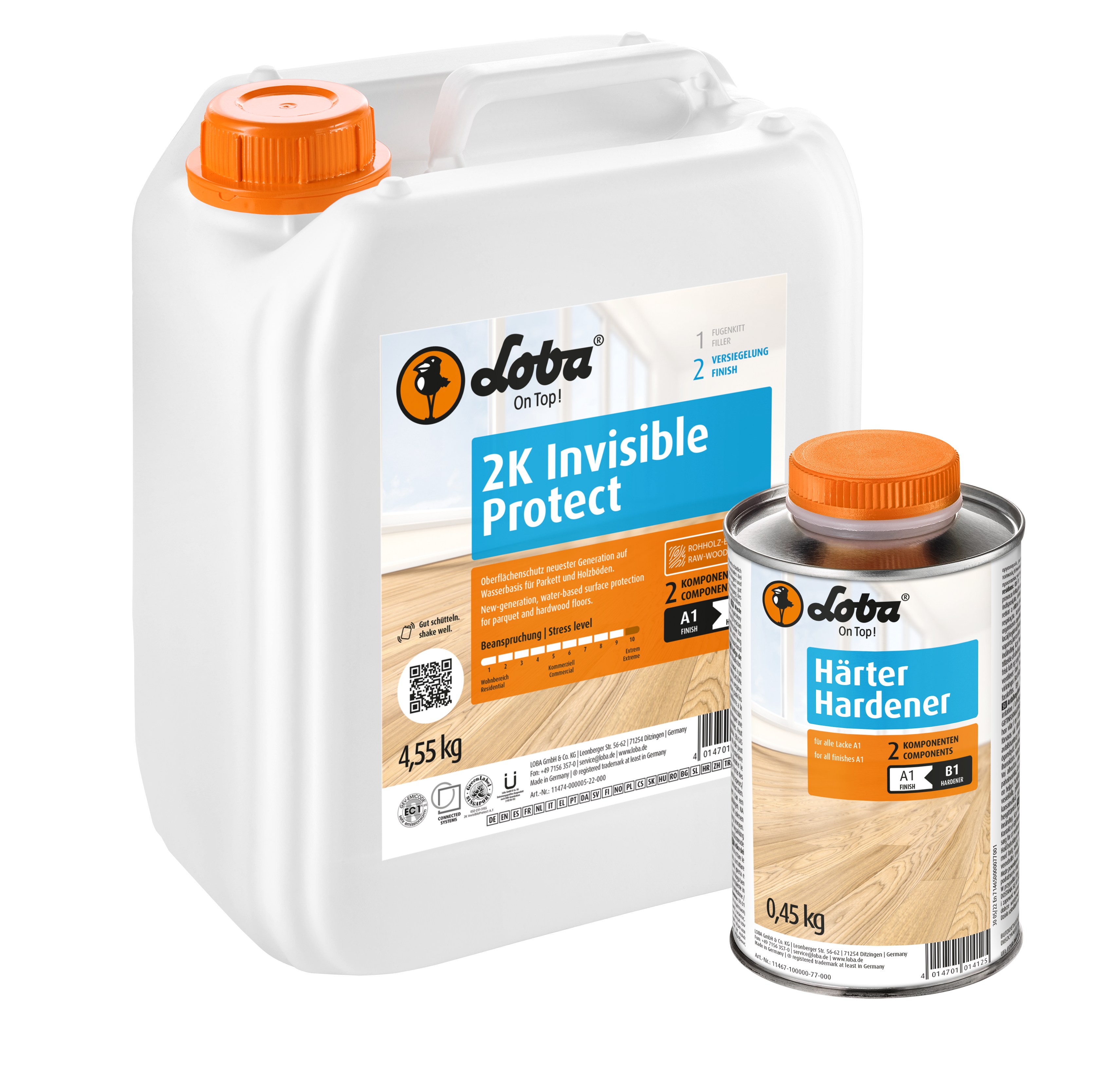 Лак для паркета Loba 2K Invisible Protect AT экстраматовый 5 кг