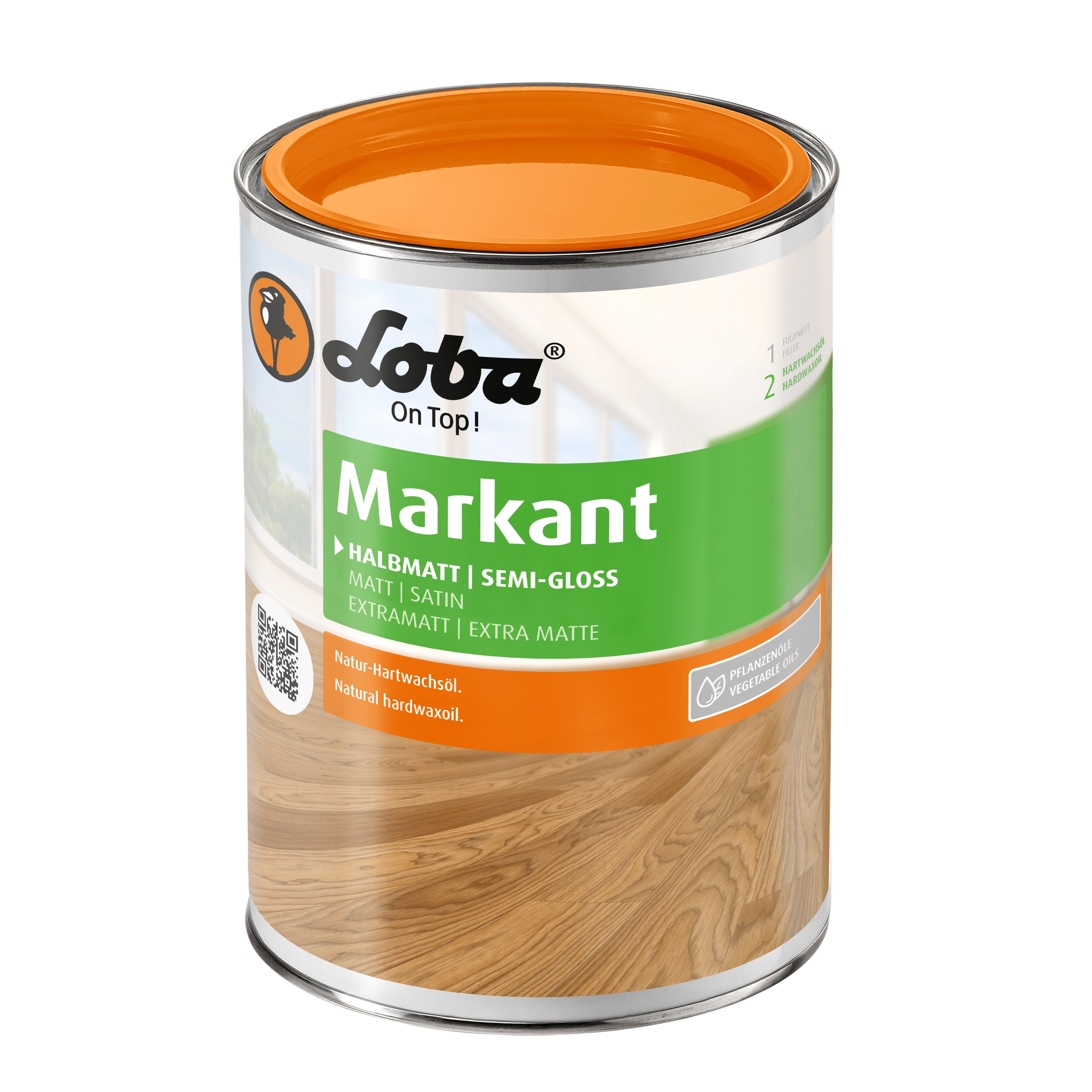 Масло с твердым воском Loba Markant прозрачное полуматовое 2,5 л