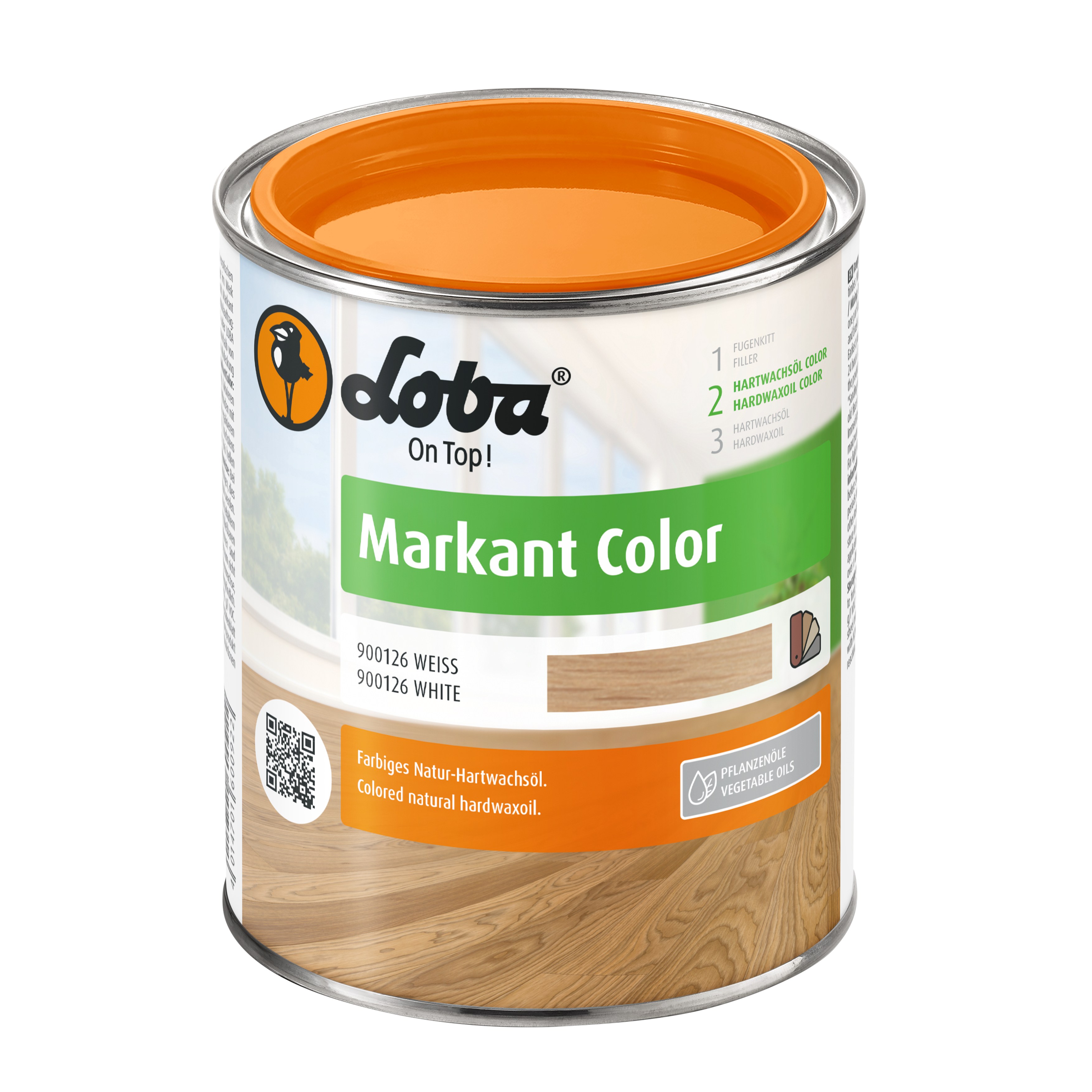 Цветное масло с твердым воском Loba Markant Color белый 2,5 л