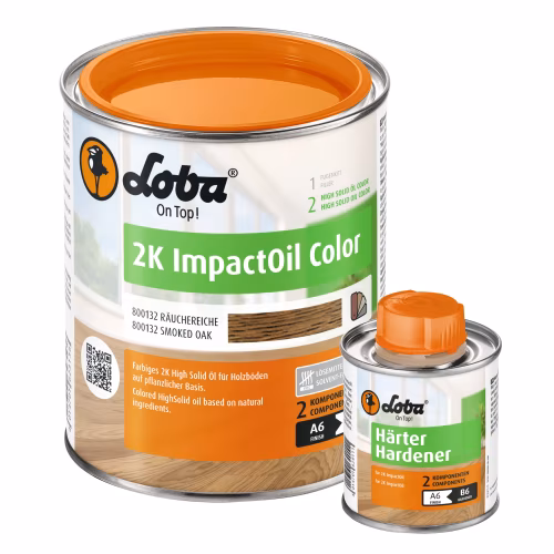Цветное двухкомпонентное масло Loba HS 2K ImpactOil Color дуб мореный 0,75 л