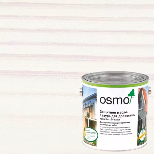Масло-лазурь для дерева Osmo Holz-Schutz Ol Lasur цвет 900 Белый шелковисто-матовое 0,75 л