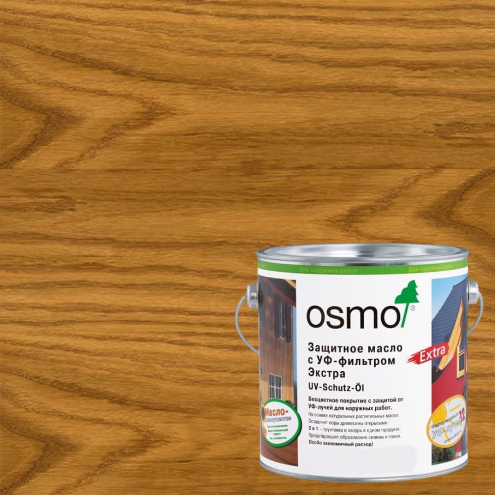 Защитное масло с УФ-фильтром Экстра Osmo UV-Schutz-Ol Extra 425 Дуб 0,75 л Защитное масло с УФ-фильтром Экстра Osmo UV-Schutz-Ol Extra 425 Дуб 0,75 л