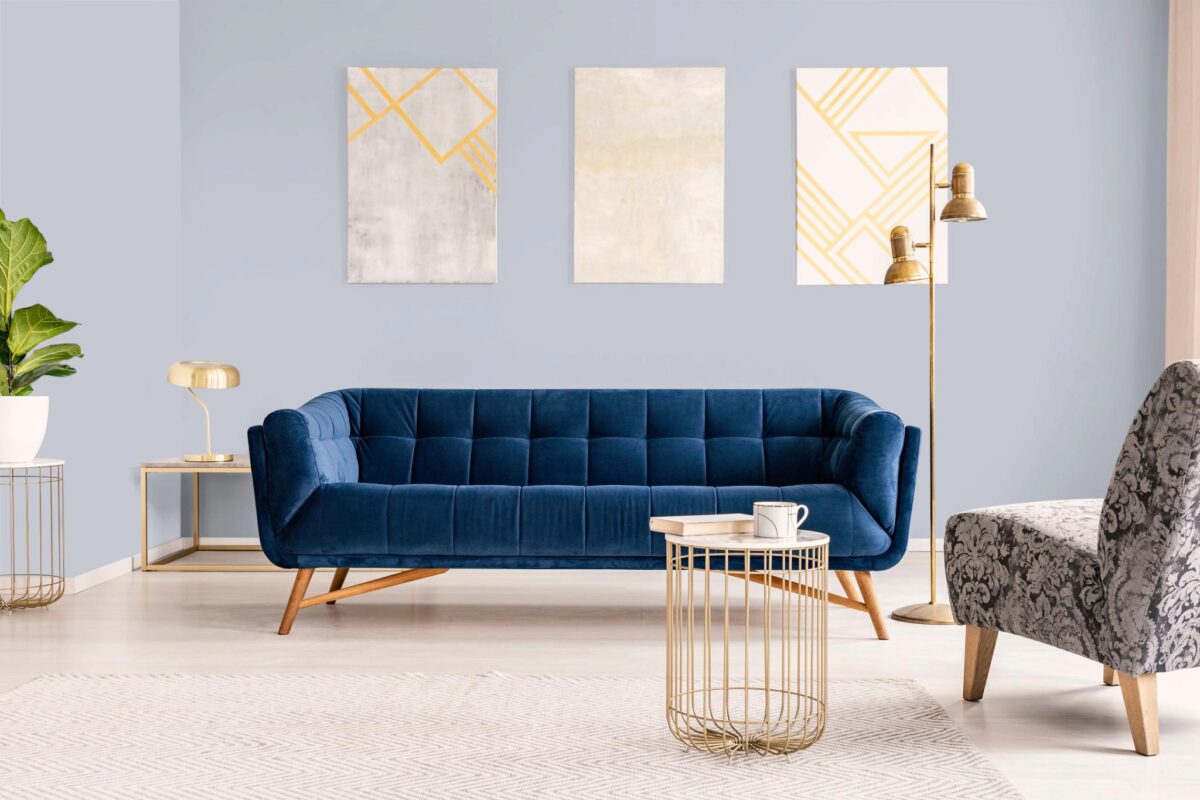 Обои Hygge 77 Colors Blue C8 03 10,05×1 фото в интерьере