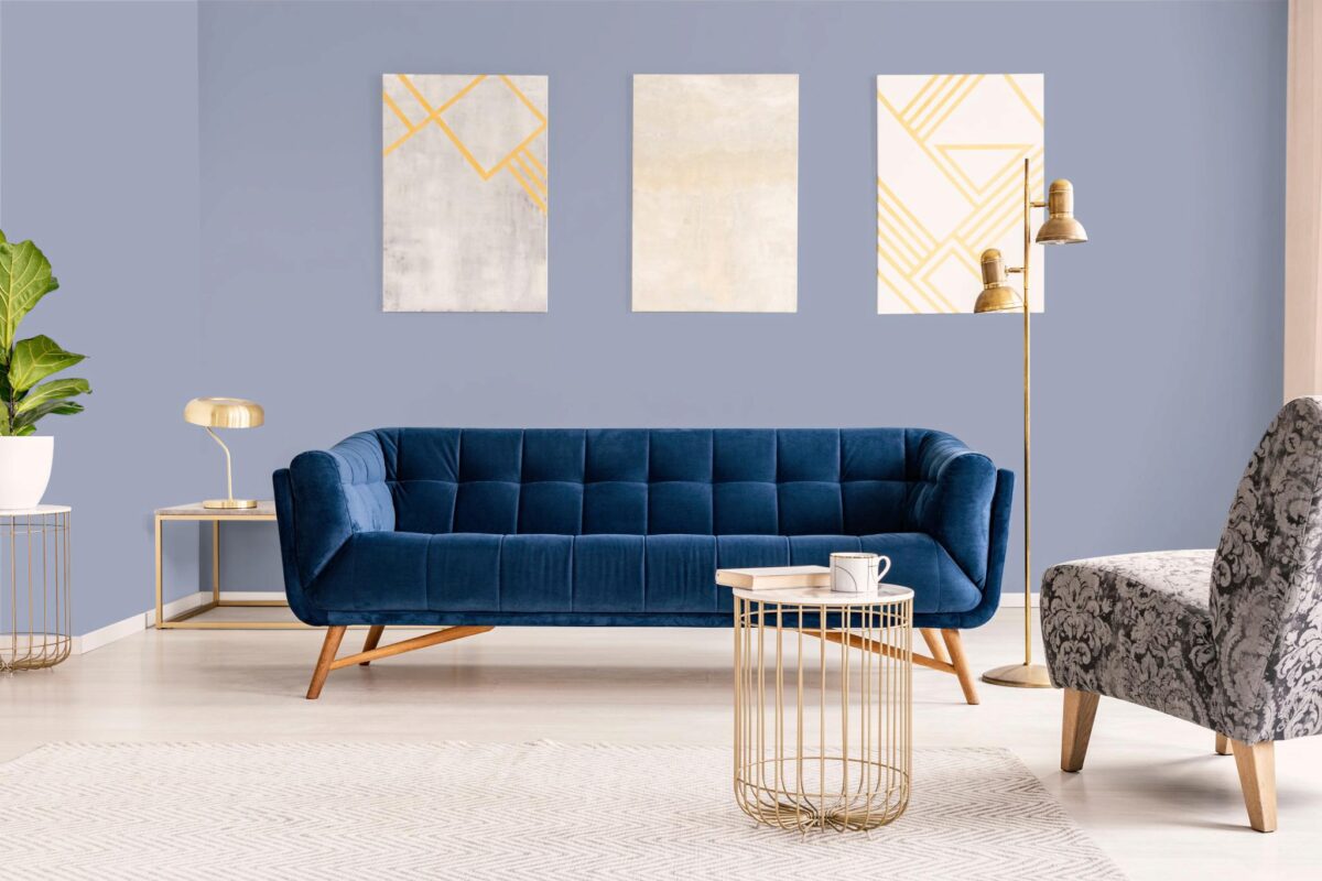 Обои Hygge 77 Colors Blue C8 04 10,05×1 фото в интерьере