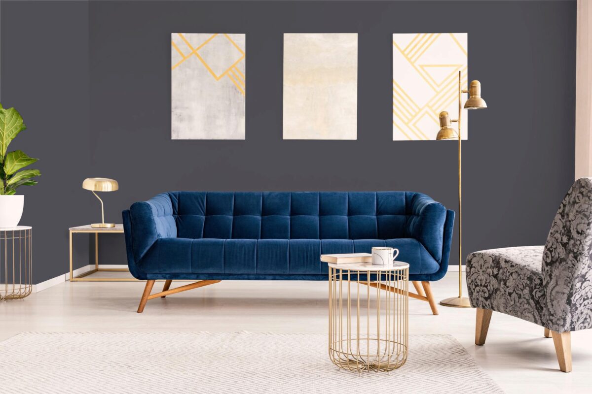 Обои Hygge 77 Colors Blue C8 07 10,05×1 фото в интерьере