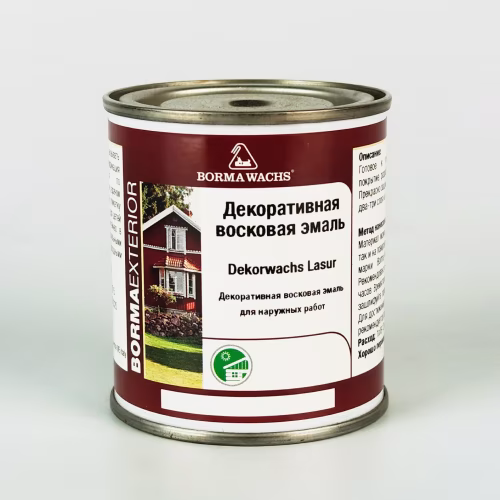 Эмаль восковая для дерева Borma Dekorwachs Lasur 3320BI.125-DEC 50 Белый 0,125 л