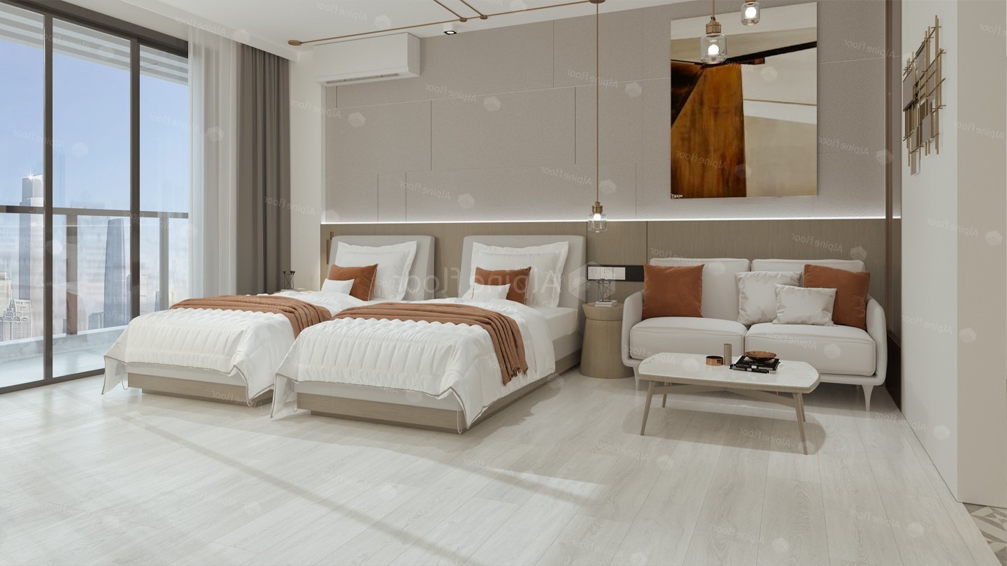 Кварцвиниловый SPC ламинат Alpine Floor Intense Белый Лес ECO 9-9 1220×183×6 фото в интерьере