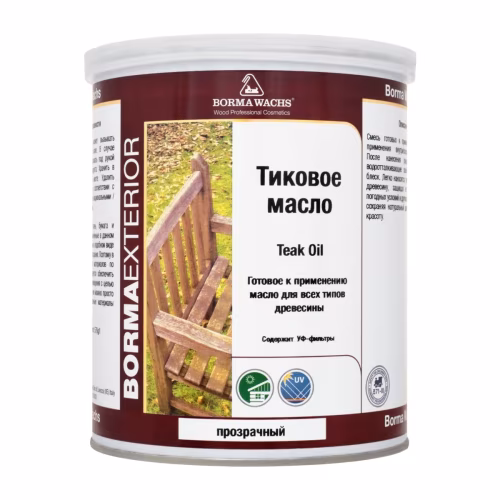 Бесцветное масло тиковое для дерева Borma Teak Oil EN0361 1 л
