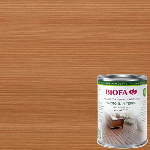 Масло для террас Biofa 3753 цвет 3702 Тик 2,5 л