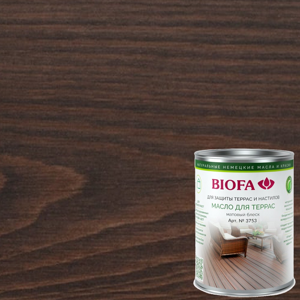 Масло для террас Biofa 3753 цвет 3709 Венге 1 л