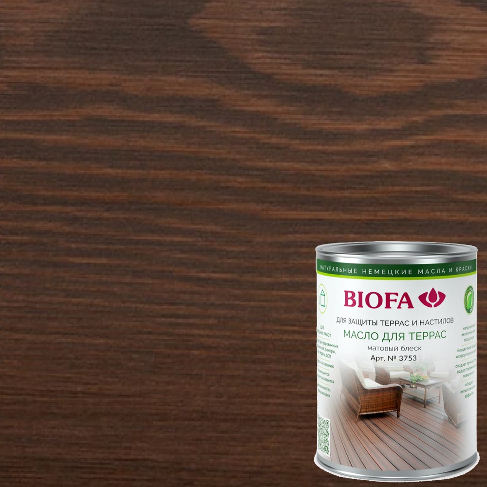 Масло для террас Biofa 3753 цвет 3704 Термодерево 1 л