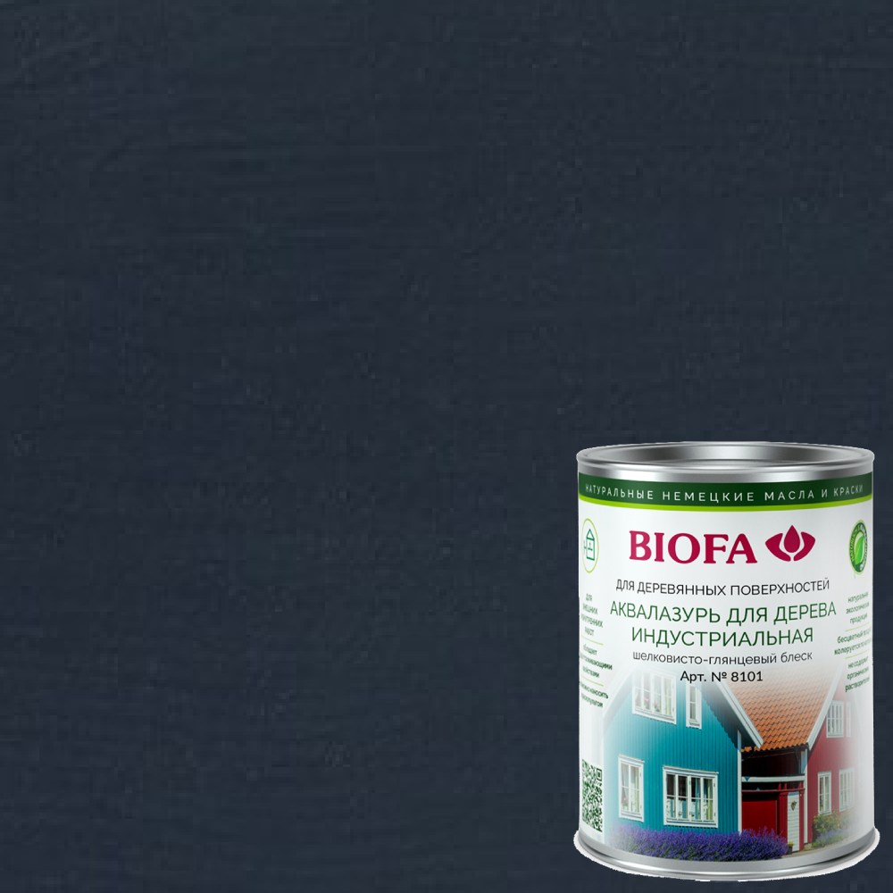 Аквалазурь для дерева Biofa 8101 цвет 8105 Королевский синий 0,125 л