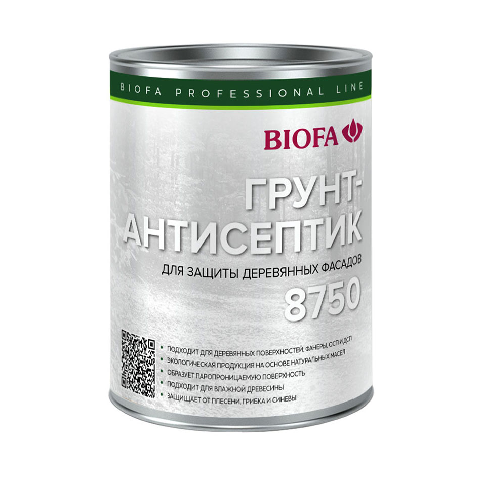 Грунт-антисептик для древесины Biofa 8750 10 л