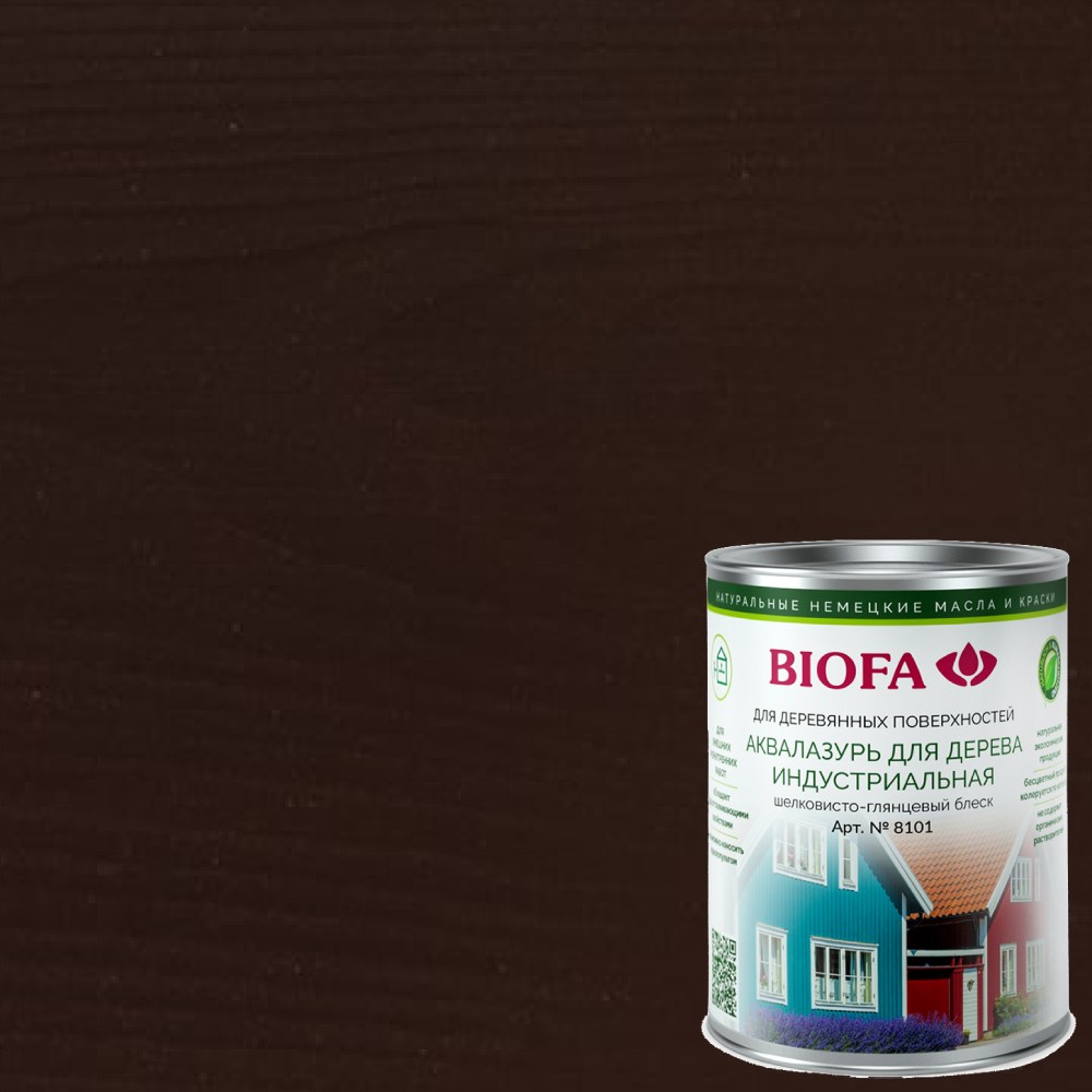 Аквалазурь для дерева Biofa 8101 цвет 8112 Темно-коричневый 2,5 л Аквалазурь для дерева Biofa 8101 цвет 8112 Темно-коричневый 2,5 л
