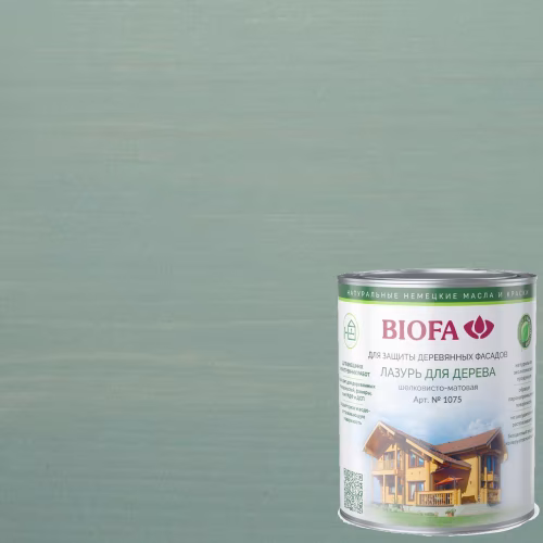 Лазурь для дерева Biofa 1075 цвет 1018 Шалфей 1 л