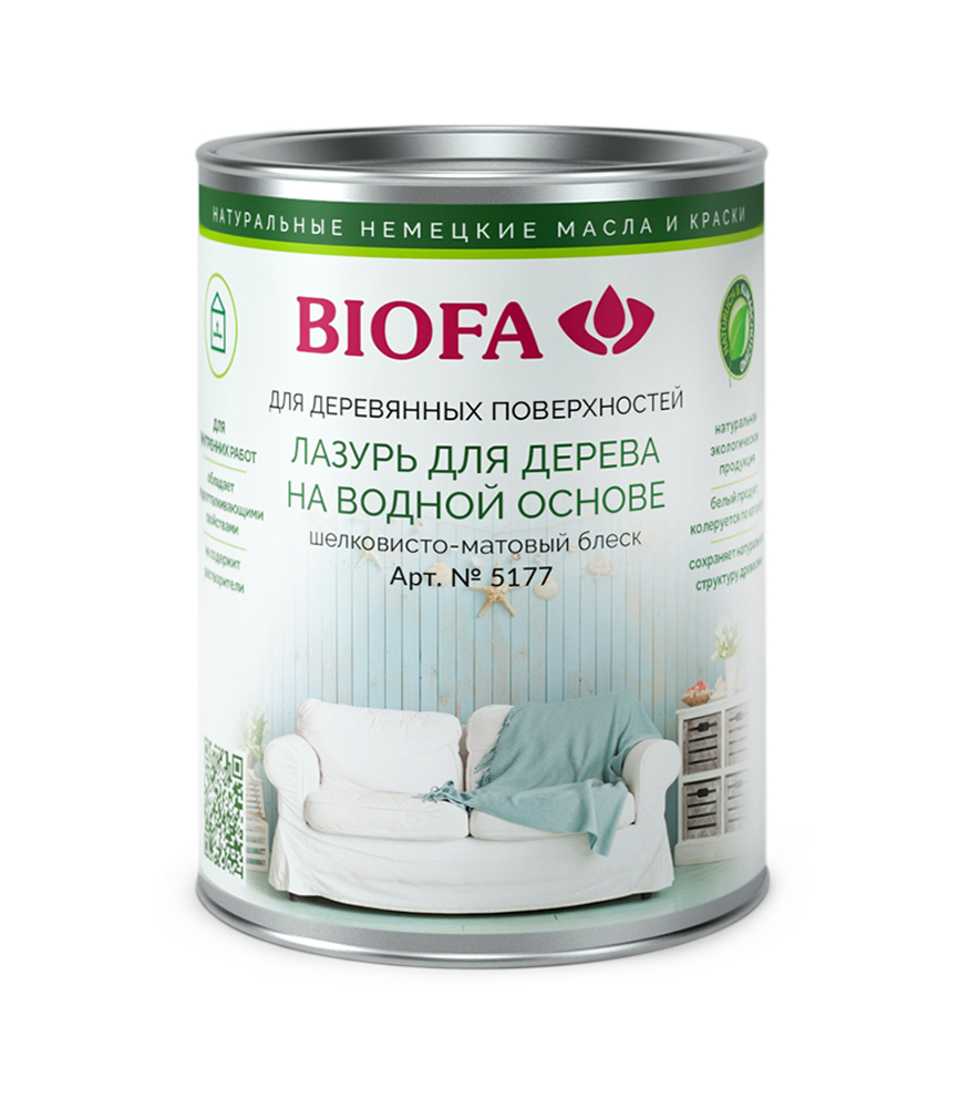 Лазурь для дерева Biofa 5177 цвет Белый 0,4 л