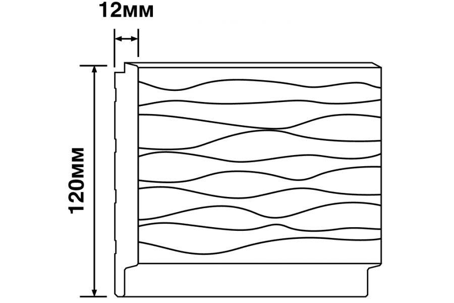 Стеновая панель из полистирола Hiwood LV127W BU22K 2700×120×12