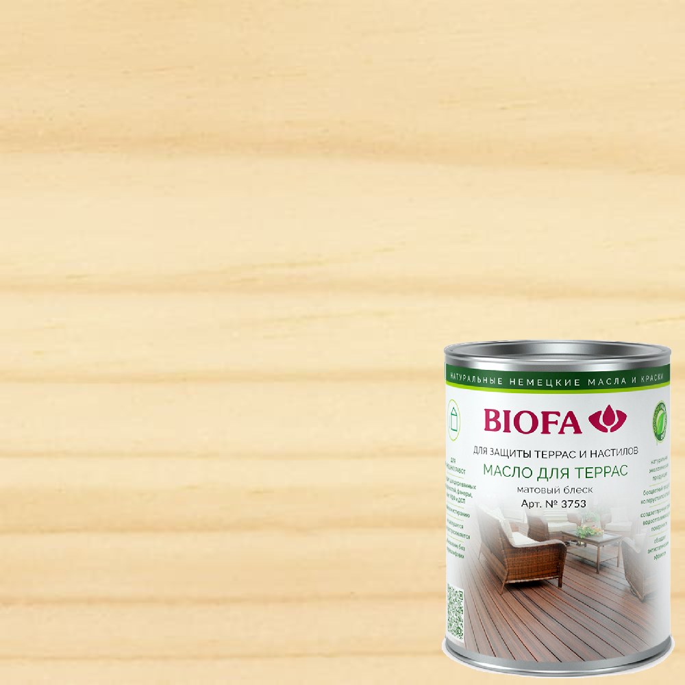 Масло бесцветное для террас Biofa 3753 1 л