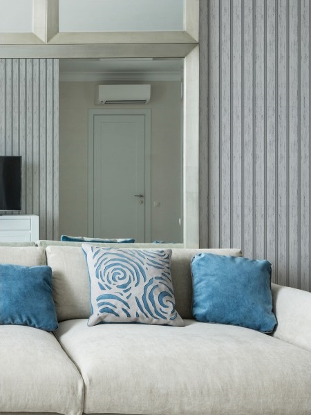 Стеновая панель из полистирола Hiwood LV124 GN68 2700×120×12 фото в интерьере