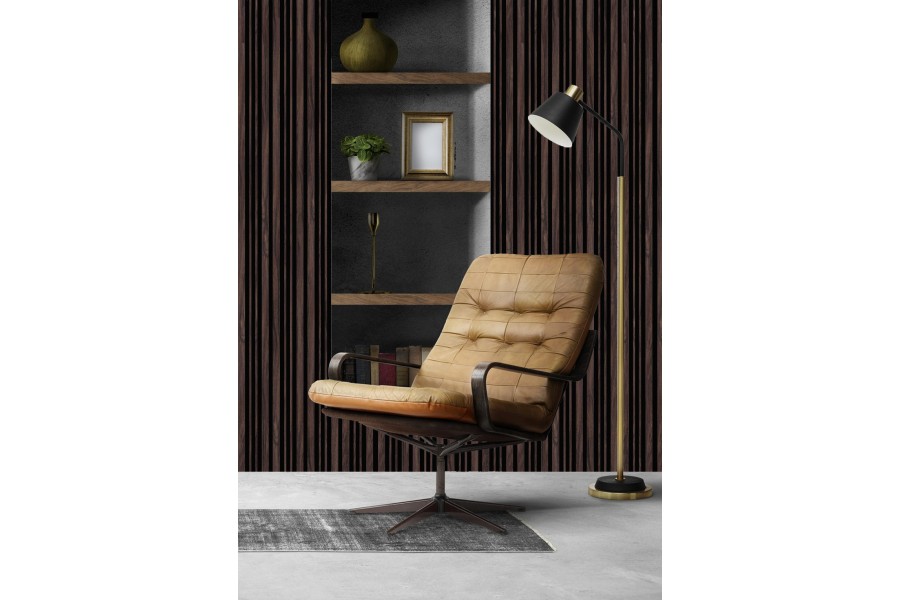 Стеновая панель из полистирола Hiwood LV121 BR395K 2700×120×12 фото в интерьере