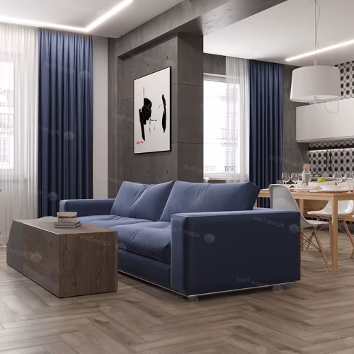Кварцвиниловый SPC ламинат Alpine Floor Parquet Light Дуб Исида ECO 13-15 венгерская елка 600×125×4