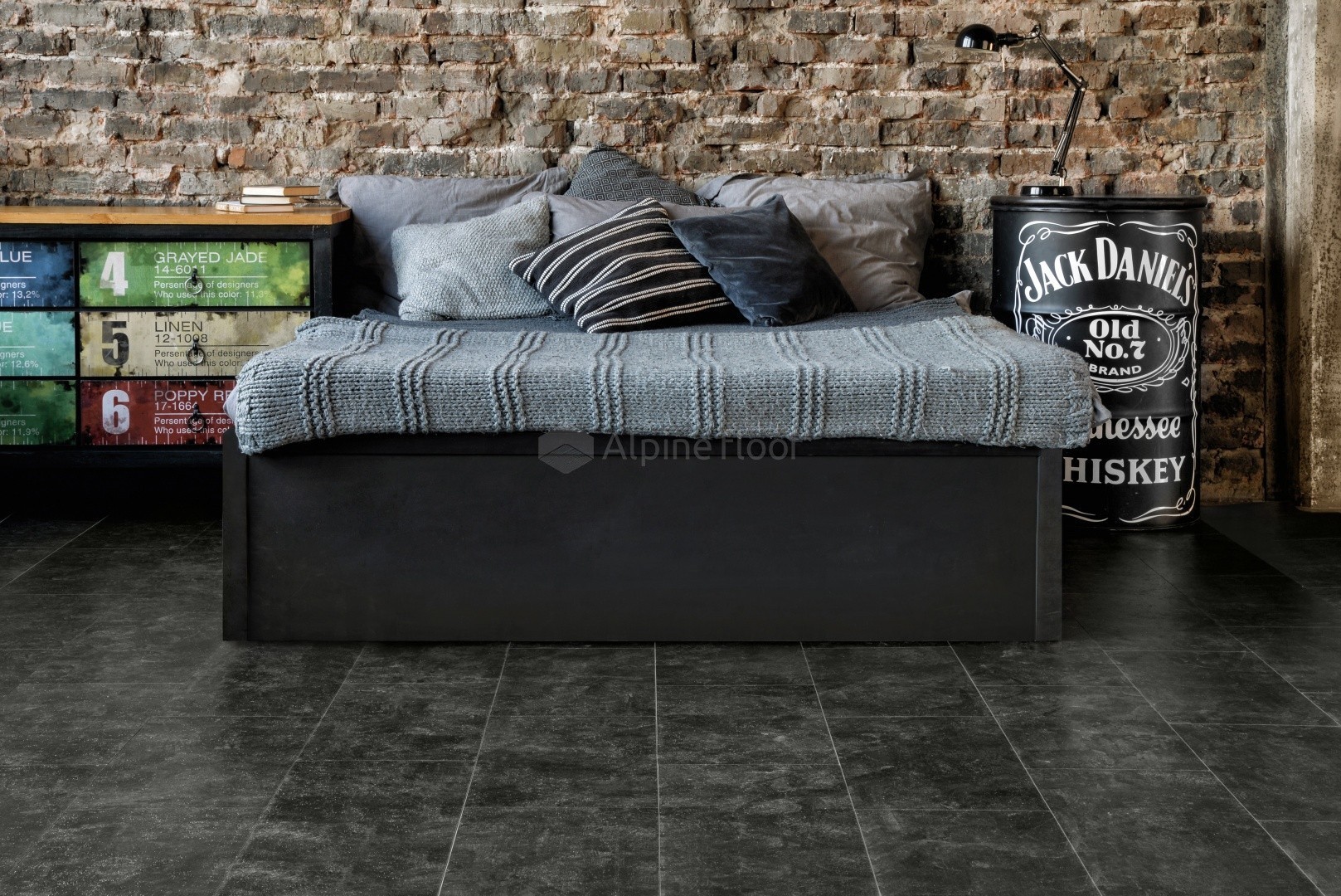 Кварцвиниловый SPC ламинат Alpine Floor Stone Mineral Core Ларнака ECO 4-11 609,6×304,8×4 фото в интерьере