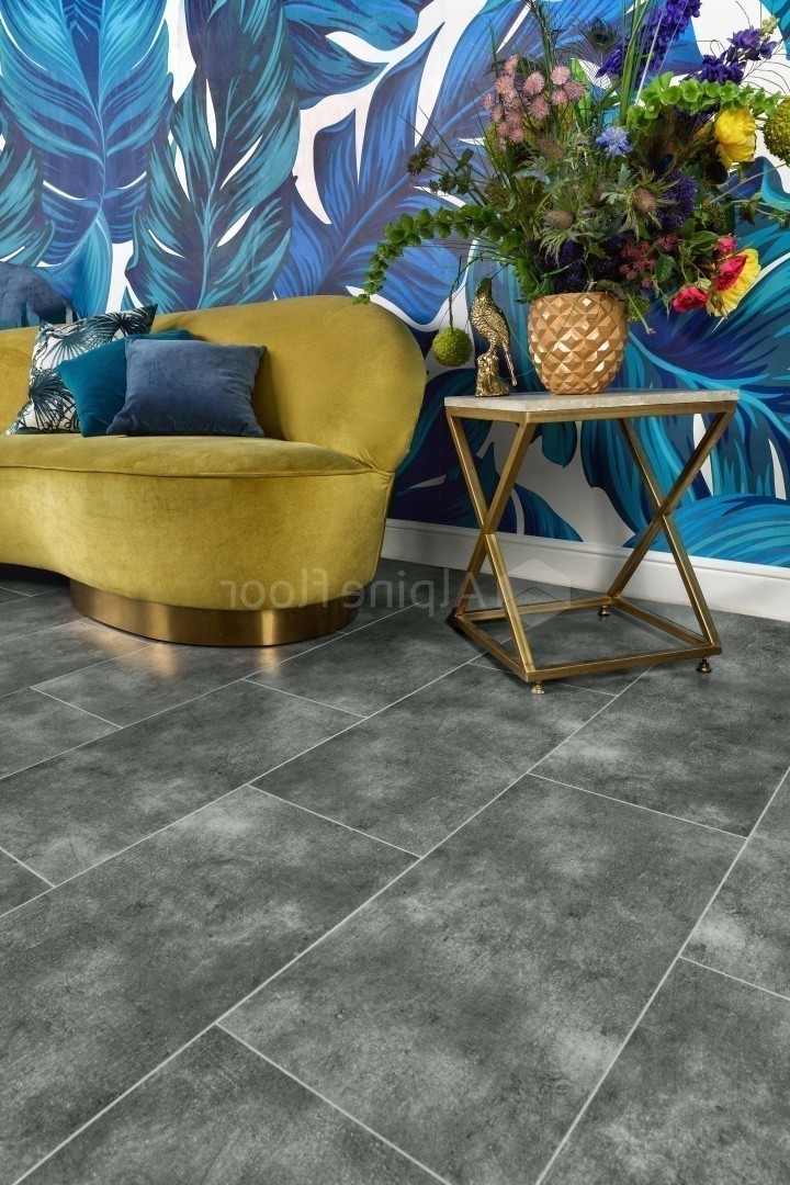 Кварцвиниловый SPC ламинат Alpine Floor Stone Mineral Core Девон ECO 4-12 609,6×304,8×4 фото в интерьере