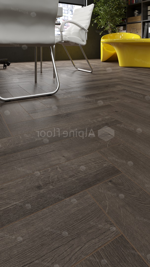 Кварцвиниловый SPC ламинат Alpine Floor Parquet Light Дуб Антарес ECO 13-19 венгерская елка 600×125×4 фото в интерьере